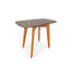 Marco 12" x 21" Rectangular Charcoal Bluestone Side Table with Walnut Legs