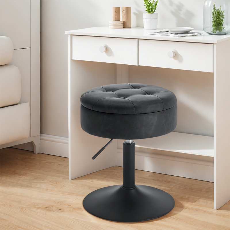 Manufactured Wood Accent Stool, Anthracite