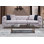 Modern 3-Seat Sofa, Light Grey, 93.3 x 28.7 x 35.4 inches | Beech Wood & Chipboard Frame, 100% Polyester Fabric, 4 Dry-Cleanable Pillows | Comfortable 2.0 lbs Foam & Silicone Cushioning, Sleek Chrome Metal Legs, Perfect for Glam Living Spaces