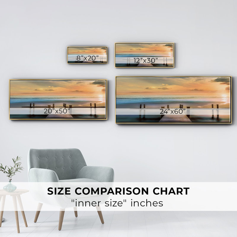 Malibu- Framed Canvas, 20" H x 50" W
