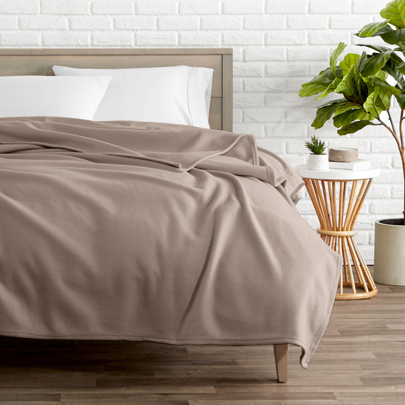 Couverture polaire légère, Taupe, Jeté