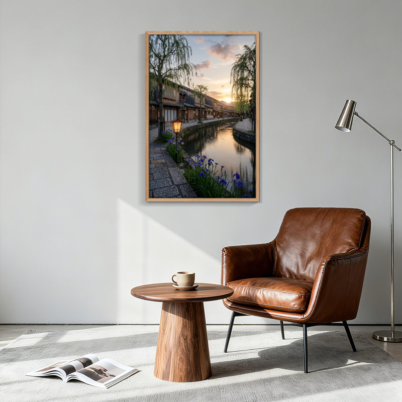 Canal japonais, reproduction d'art sur toile, ensemble de 1, Naturel, H 48 po x l 36 po