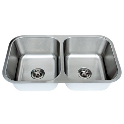 32.5'' L Double Bowl Stainless Steel Kitchen Sink