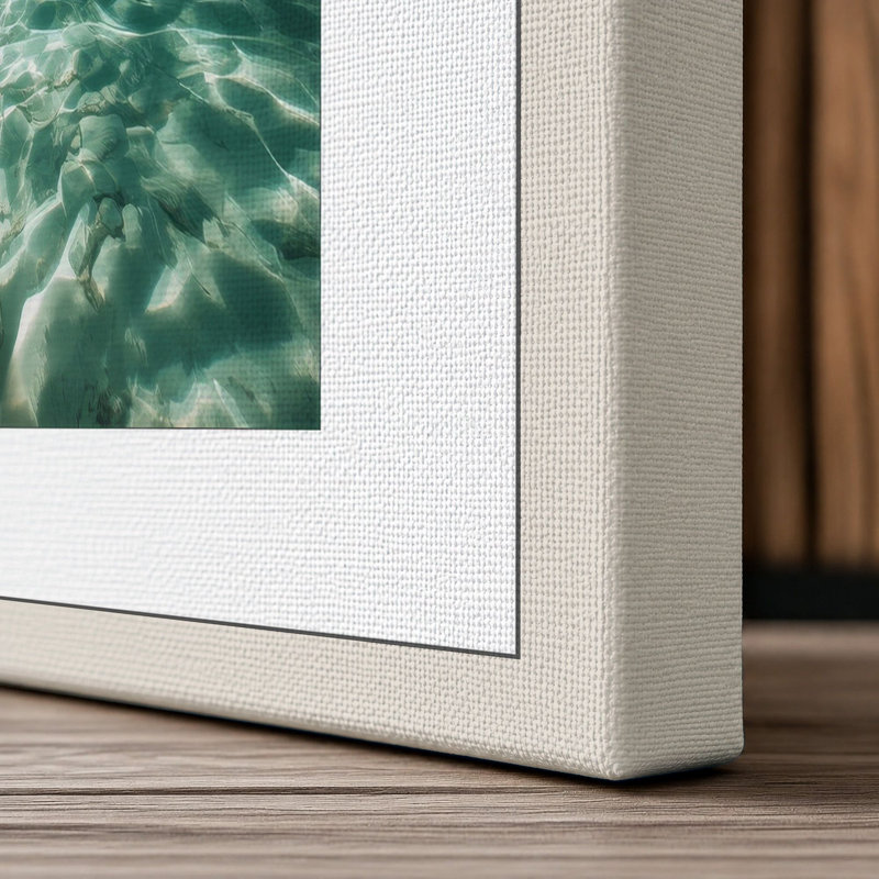 Waterway Tropical - Wrapped Canvas, 36x24 - 91.4 x 61.0 cm, Cream Border