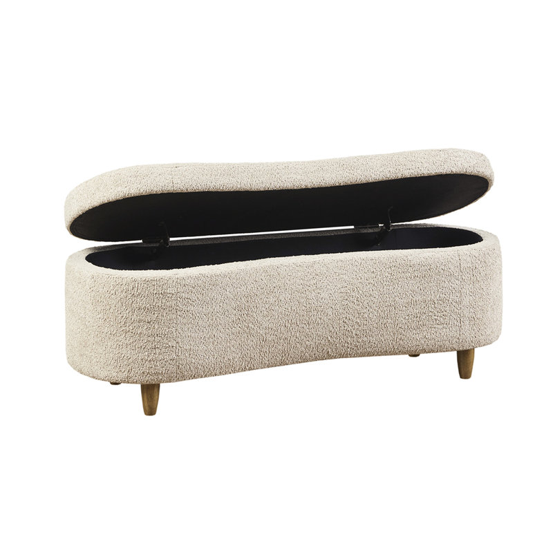 Banc de rangement moderne avec plateau rabattable avec siège et revêtement en bois massif taupe