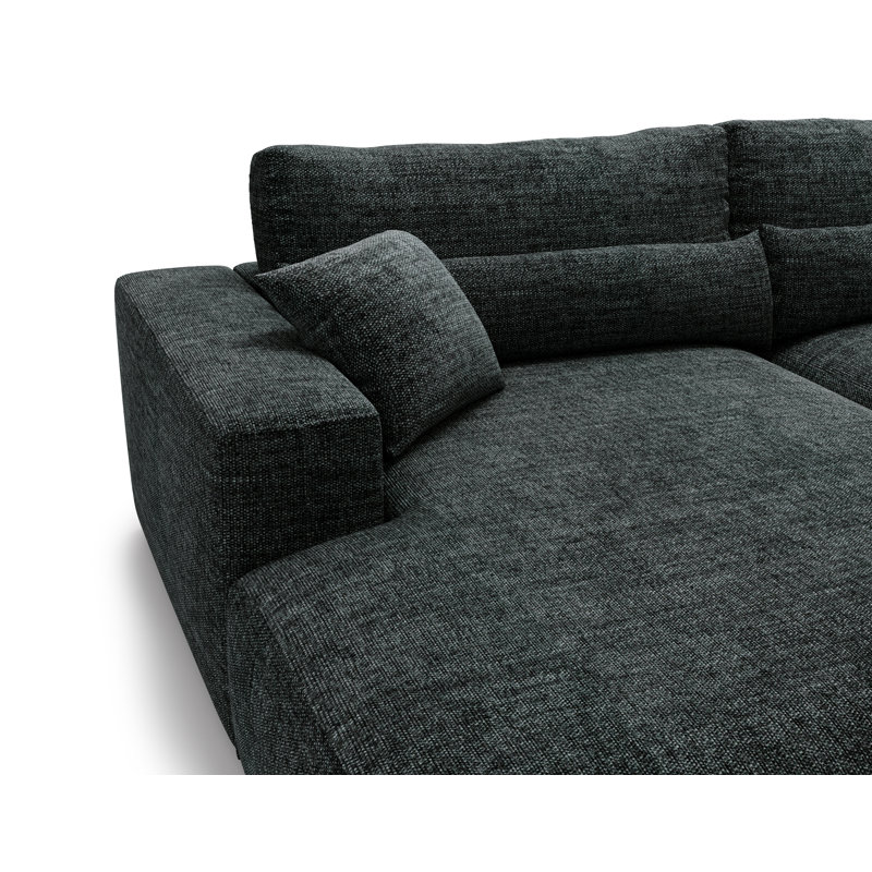 Teador 3 Seater Corner Sofa , Charcoal Grey