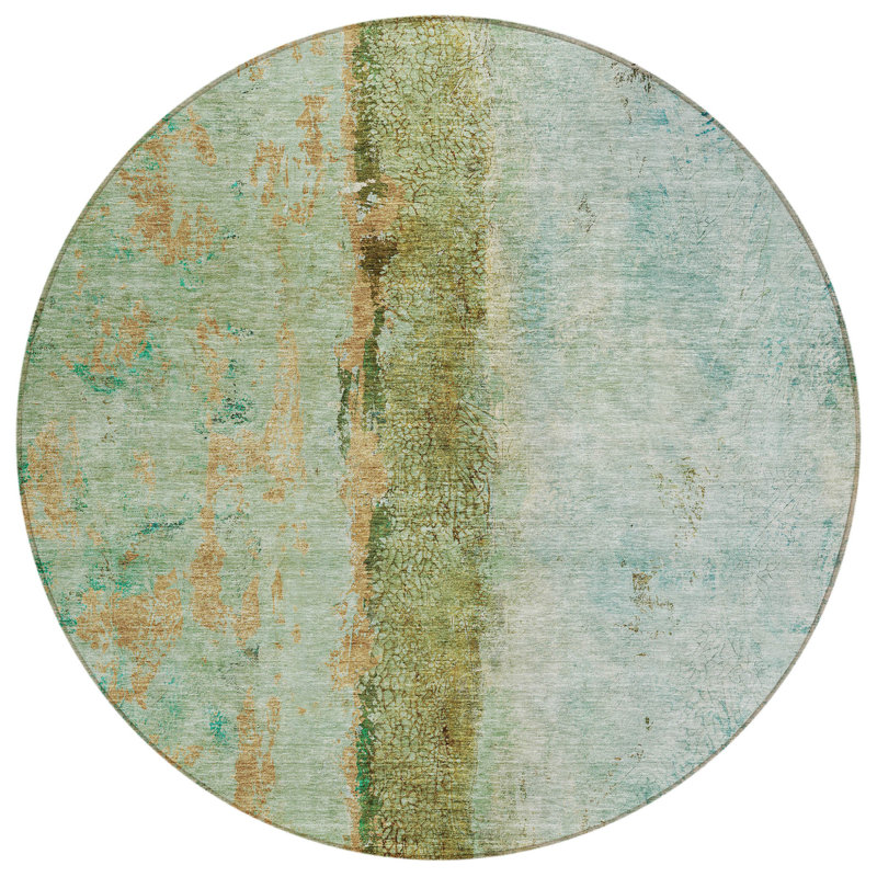 HomeRoots Round Machine Woven Area Rug