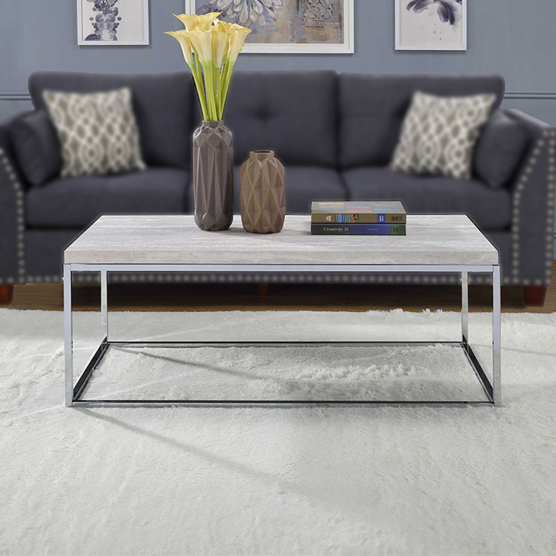 TABLE BASSE DE 48,4 po EN Chrome