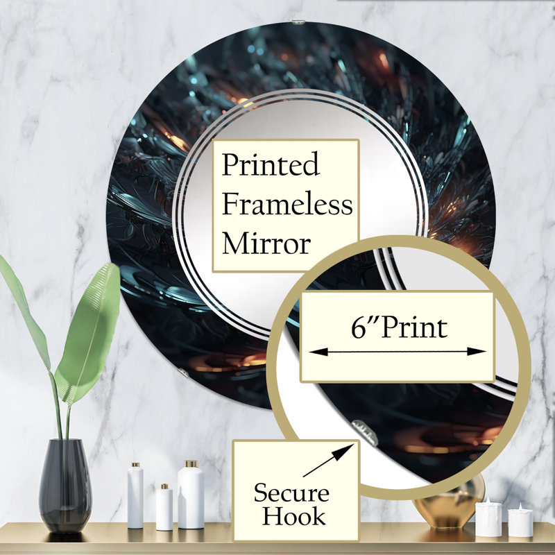 Miroir mural rond Boscawen, 32 po x 32 po