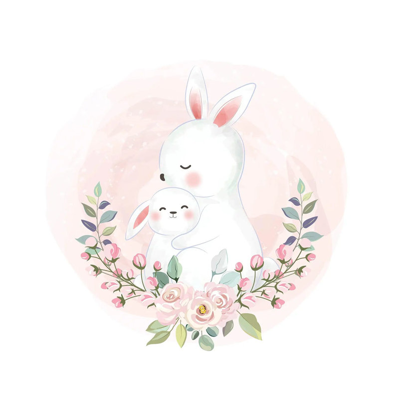 Hares For The Nursery by Art Mirano - Wrapped Canvas Print, 66.04 cm H x 66.04 cm W