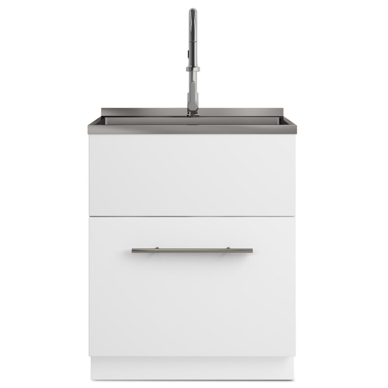 Armoire de salle à manger avec lavabo à arche haute et évier en acier inoxydable Metro