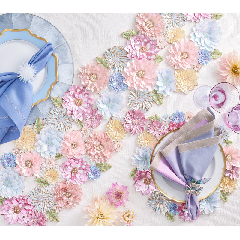 Dahlia Floral Table Runner, Sorbet