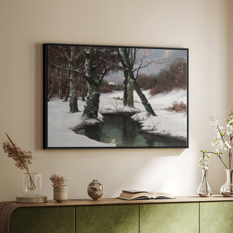 «Vintage Landscape» - CCLxxxv, toile tendue avec châssis encadré, Noir, H 27 po x l 41 po