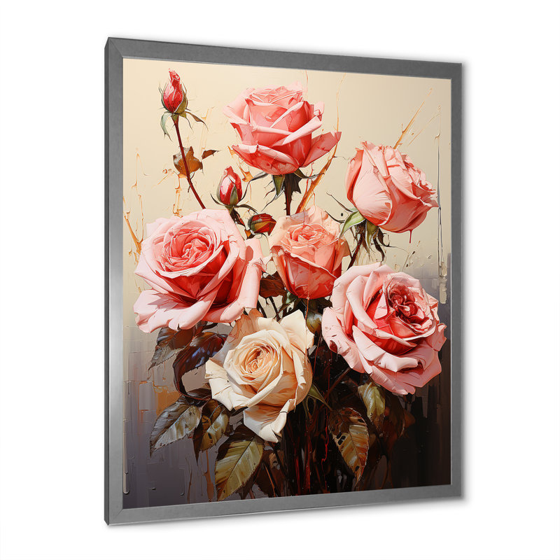 Bouquet de roses ravissantes Brantcairn, H 20 po x l 12 po x P 1 po, Cadre photo argenté