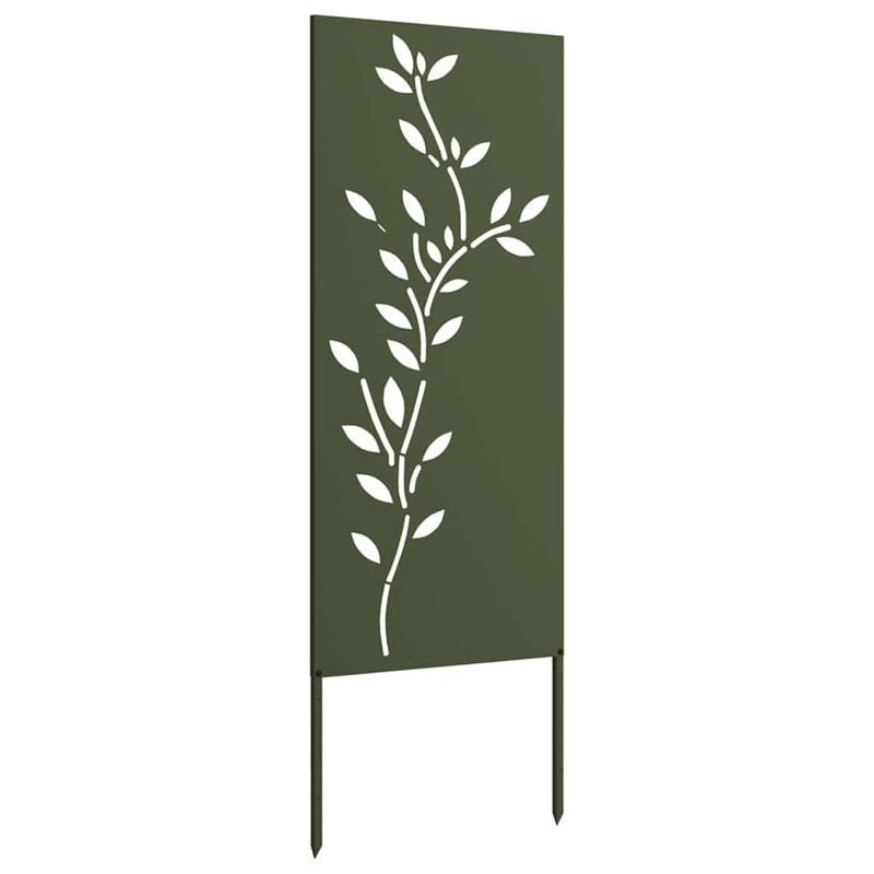 Garden Decorative Panel Stainless Steel, 140cm H x 50cm W x 1.7cm D, Olive green