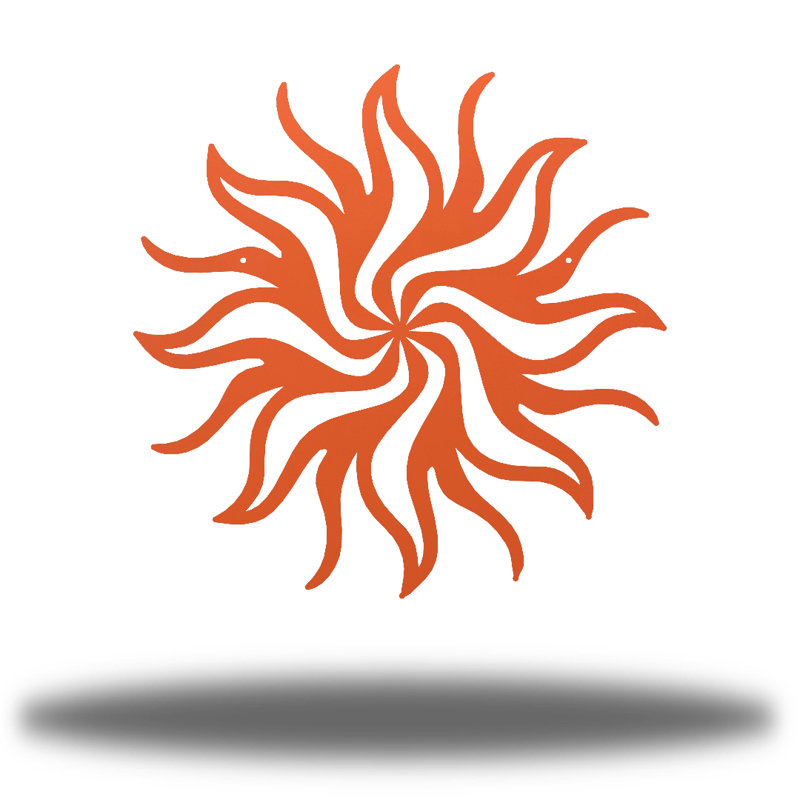 Décoration murale tribal soleil, H 12 po x l 12 po x P 0,01 po, Corail