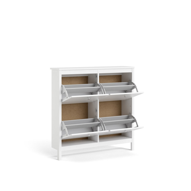 Cynteria 16 Pair Shoe Storage Cabinet, White