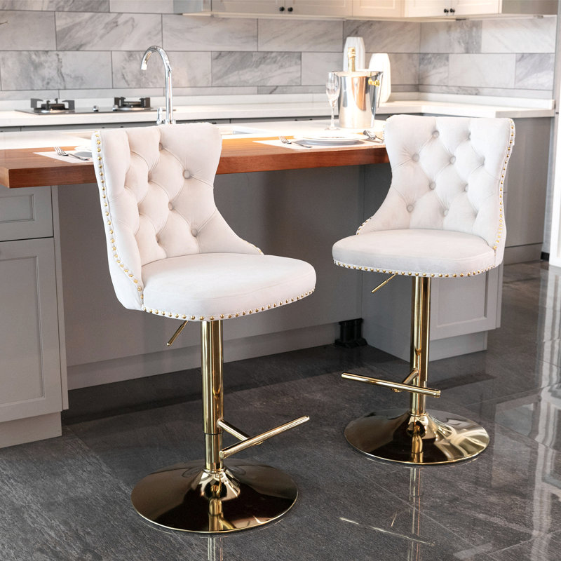 Tabourets de bar Golden, Beige