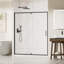Porte de douche à cadre 60 po x l 71 po, porte de douche pivotante en verre trempé transparent de 6 mm, porte de douche battante avec cadre réglable en aluminium au fini noir mat-122433020