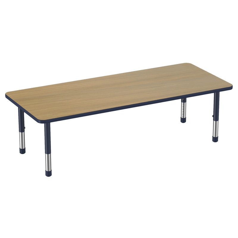Table rectangulaire 30 po x 72 po thermofusionnée avec pattes réglables Chunky / bleu marine, Brun, Marine