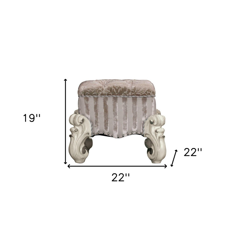  Chaise de coiffeuse capitonnée ivoire à finition os