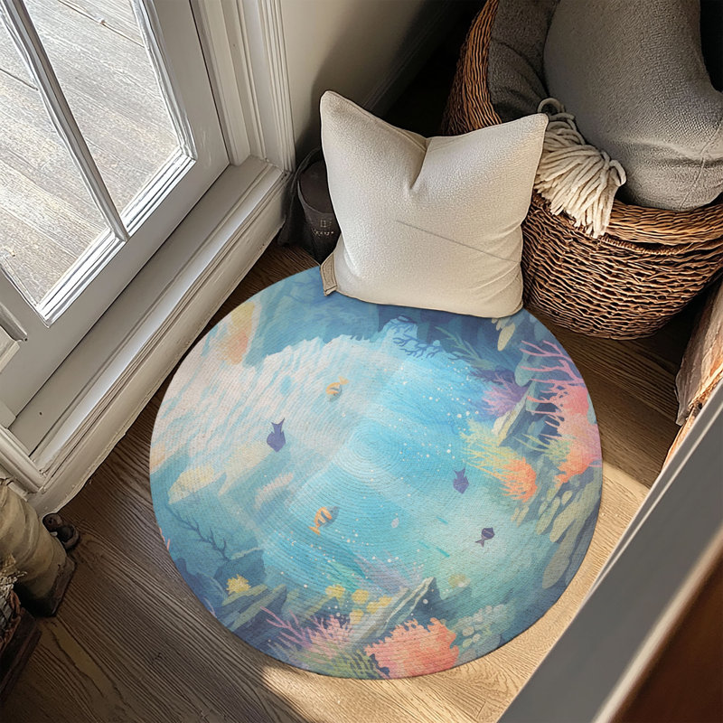 Tapis tressé Beneath the Waves, Rond 5 pi