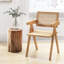 Bay Isle Home™ Set Of 4 Rattan Accent Chairs Mid Century Dining Armchair Bamboo Frame Kitchen Natural