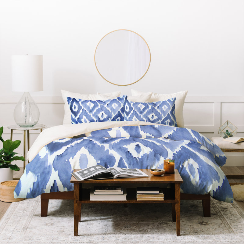 Eclectic Polyester Geometric Shapes Duvet Cover, Full/Queen Duvet Cover + 2 Standard Shams