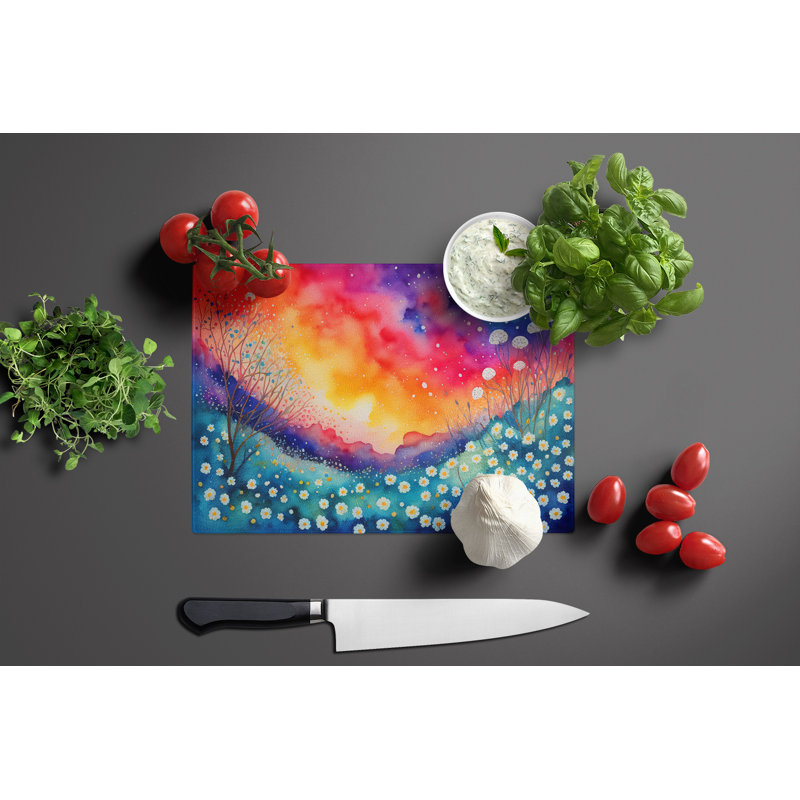Gypsophila in Colour Glass Cutting Board Large