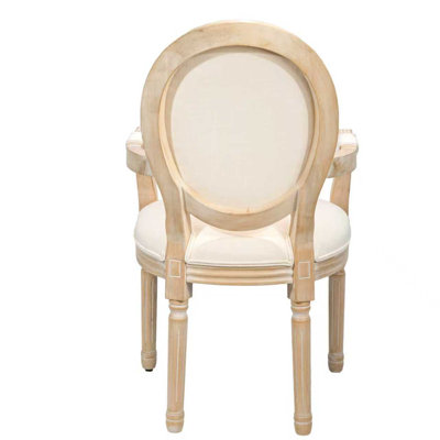 2-Piece French Style Cream Solid Wood Dining Chairs