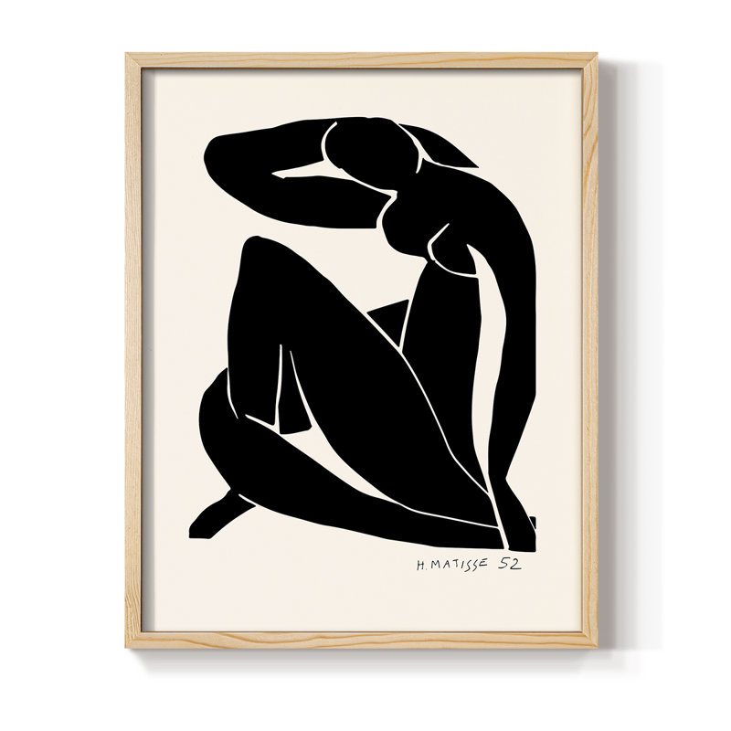 Matisse CCVII, reproduction d'art encadrée - bois massif, H 11 po x l 9 po