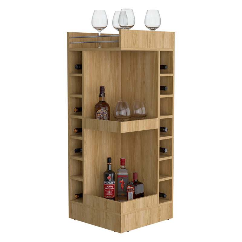 Armoire de bar Sleek & Chic, Bois naturel