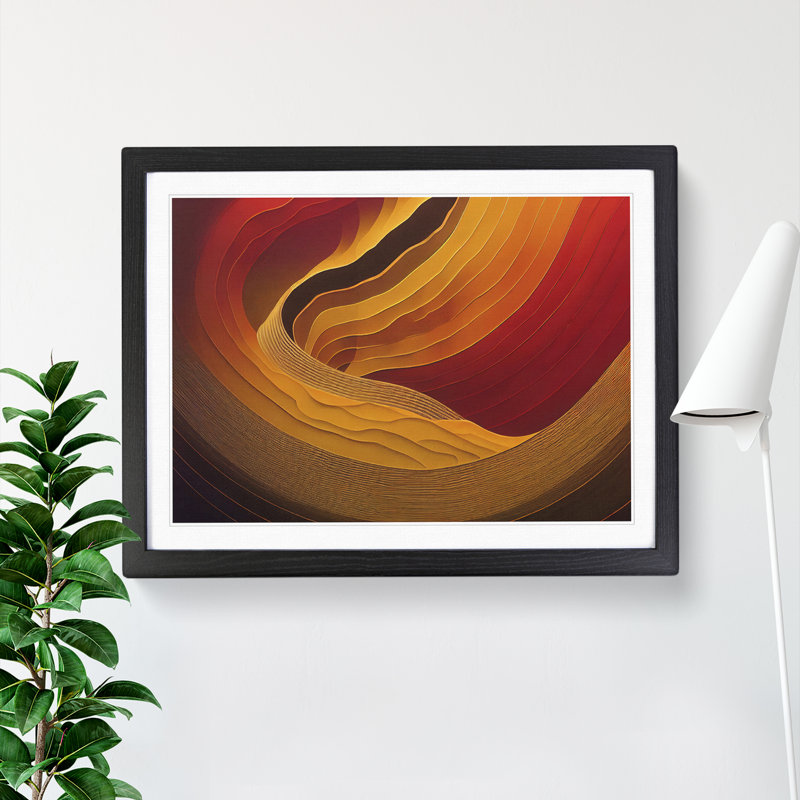 Dreamy Modern Abstract - Single Picture Frame Print, Black, 46cm H x 64cm W