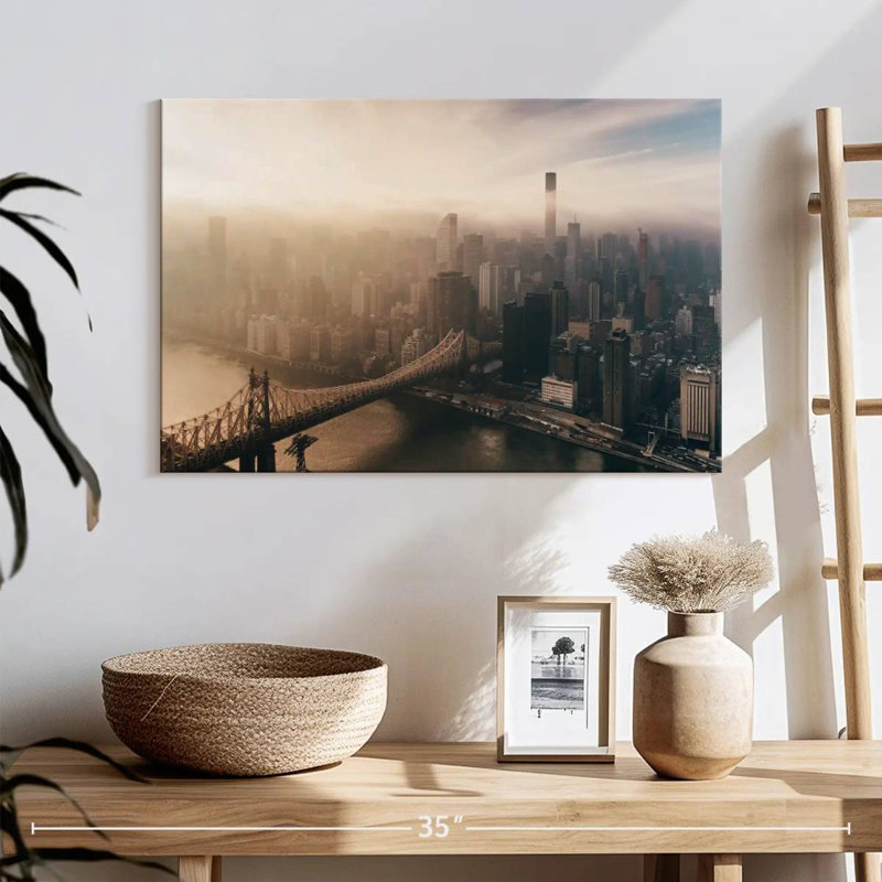 Skyline aérienne de Sirci Manhattan, H 16 po x l 24 po