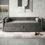 Velvet Upholstered Extendable Daybed With Pop-Up Trundle, 3-In-1 Sofa Bed Converts To Double, Beige & Grey -218162022