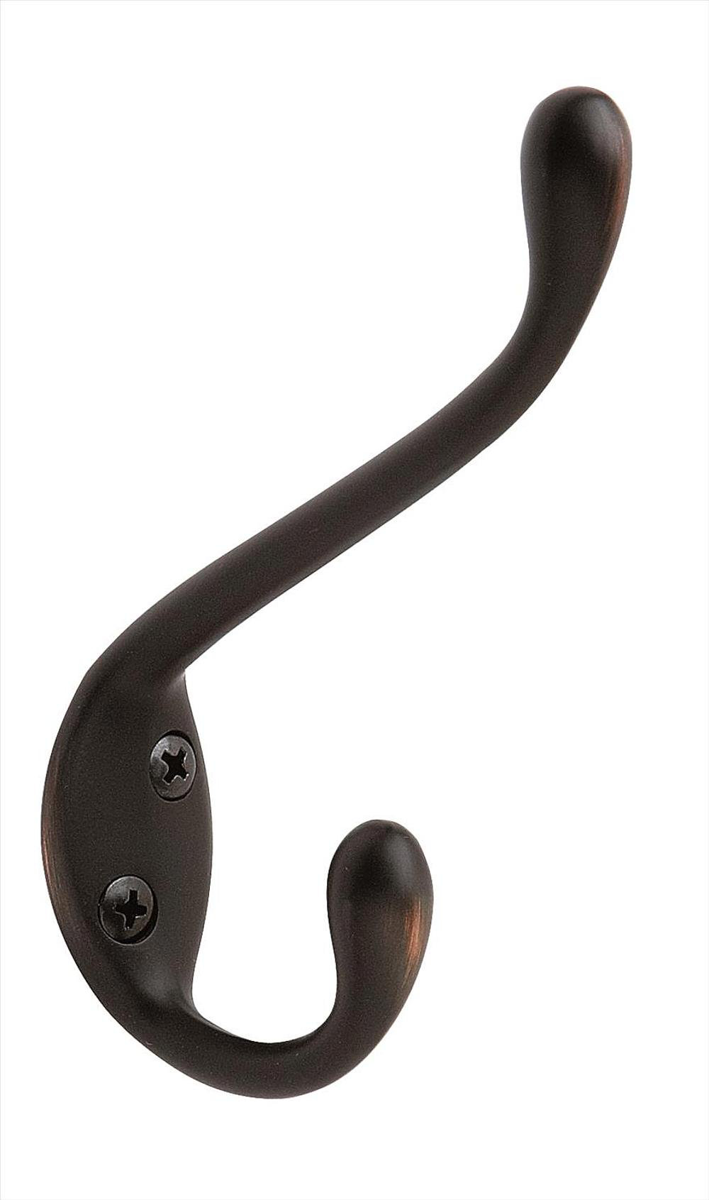 18 in. White Hook Rack with 4 Oil-Rubbed Bronze Pill Top Hooks