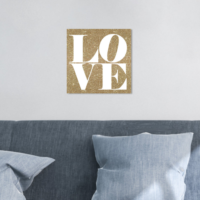 Build on Love Glitter - art textuel, H 12 po x l 12 po