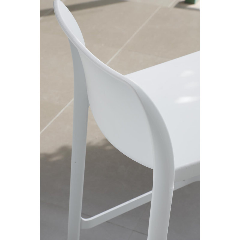 Tabouret de comptoir extérieur 26 po Zelienople, Blanc, Blanc