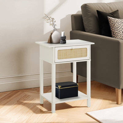 Accent Table, 2 Tier, End, Nightstand, Side Table, Storage Drawer, Bedroom, Living Room Transitional