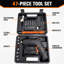 Jeu de 47 tournevis sans fil, rechargeables par USB, noirs