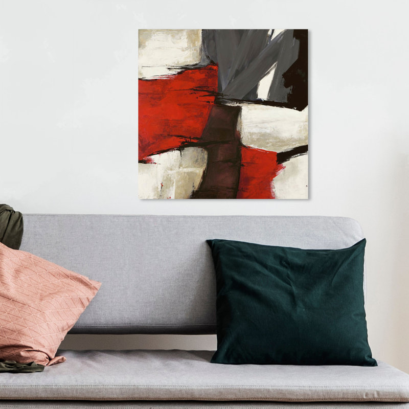 " Abstract Sai - Rubrum ", 12" H x 12" W, Wrapped Canvas, No Frame