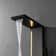4-Jet Rainfall Shower Panel System With LED Light Spa Jets Rainfall Waterfall Shower Head Finish In Black