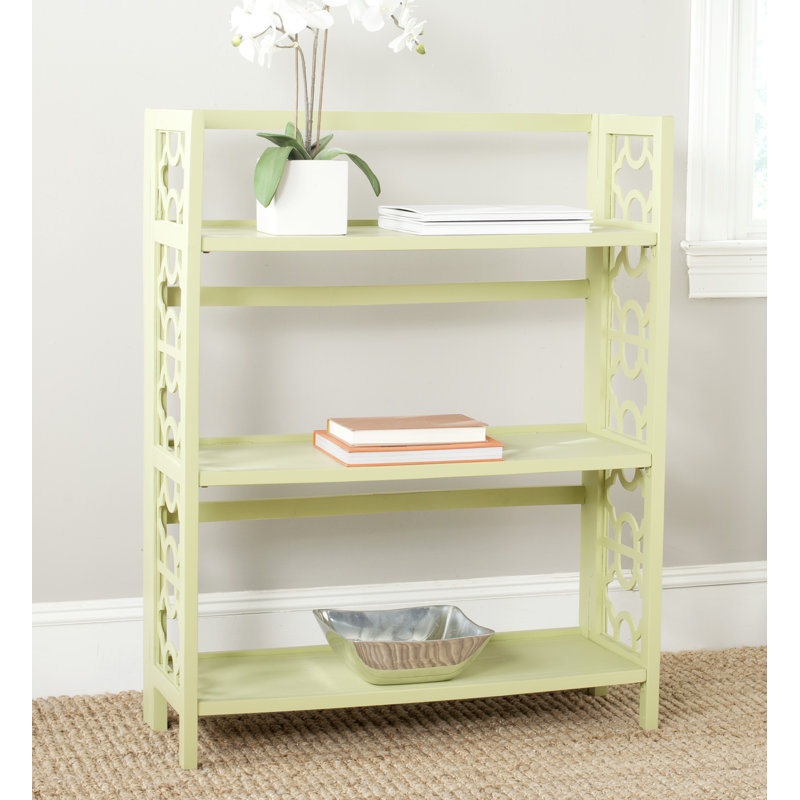 Étagère à livres l 42,5 "x H 33,5" Brontie, (3 tablettes) H 42 po x l 33 po x P 13 po, Pois cassé