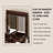 39.37"American-style solid wood brown dressing table with mirror