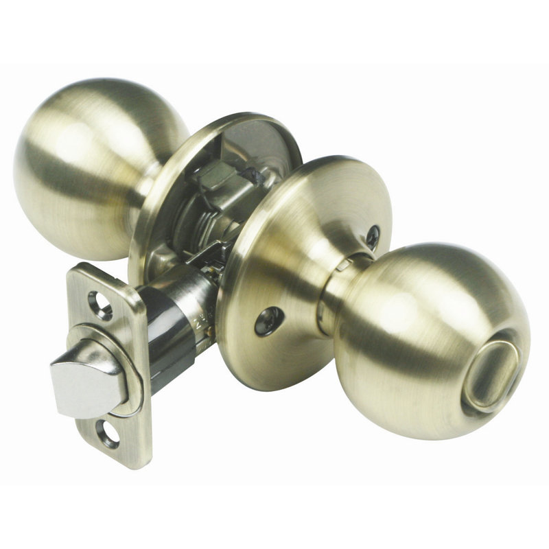 Bouton d'intimité pour lit / baignoire Ball, H 2,88 po x l 3,5 po x P 6,38 po, Laiton poli, 2-Way Latch