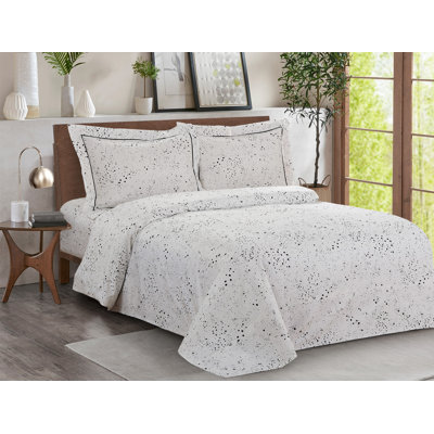 Ensemble de housse de couette réversible en coton blanc standard 6 pièces