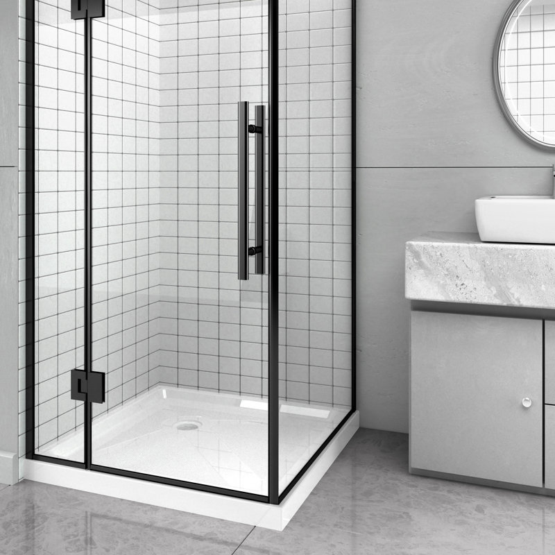 Base de douche blanche à double seuil 36 po x P 36 po