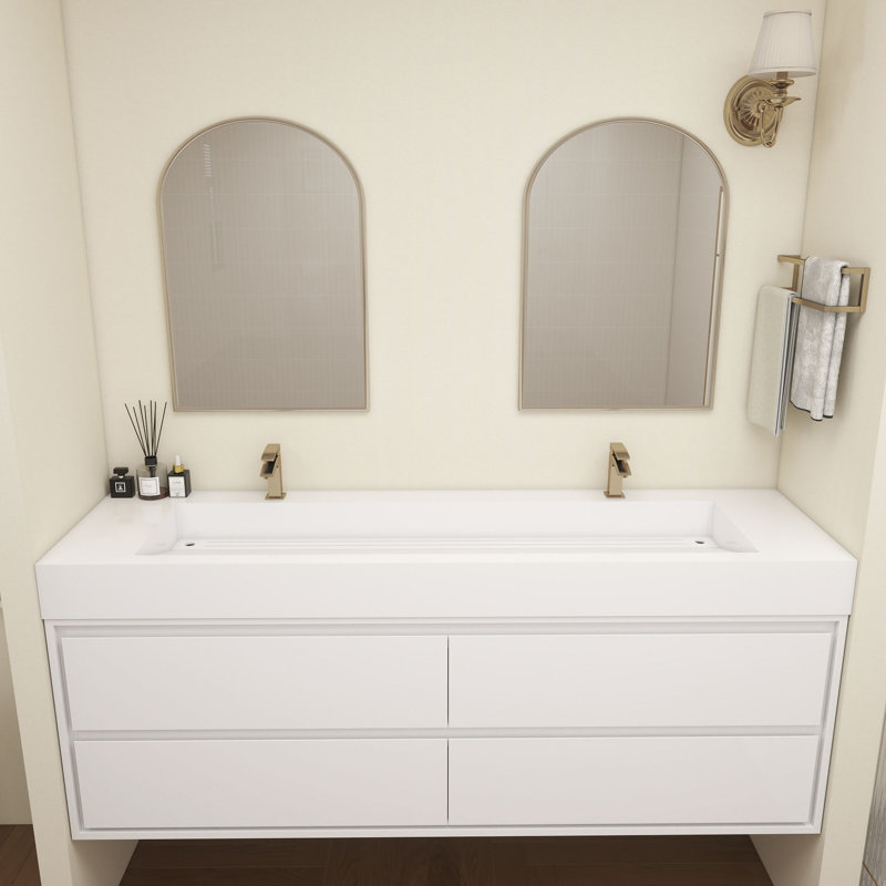 Base de meuble-lavabo Victoria seulement, Blanc lustré