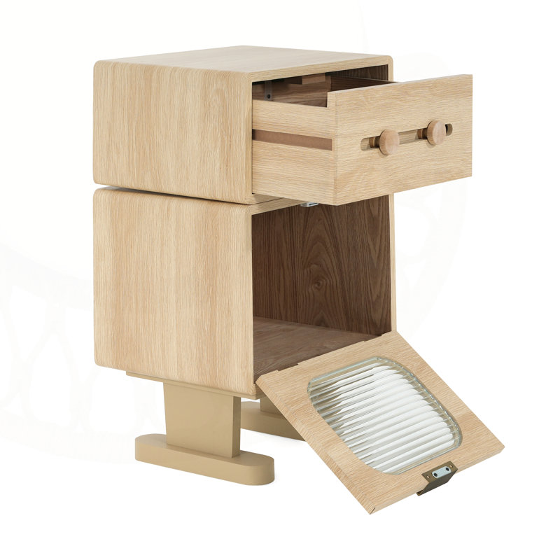MDF CREATIVE ROTATABLE ROBOT STORAGE SIDE TABLE