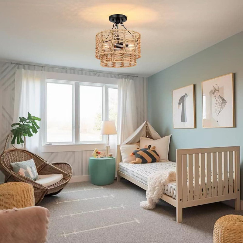 Rattan Flush Mount